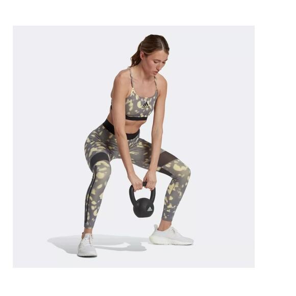 ADIDAS Women's HyperGlam Printed 7/8 Tight Leggings Trace/Yellow SIZE: Med - Picture 7 of 11